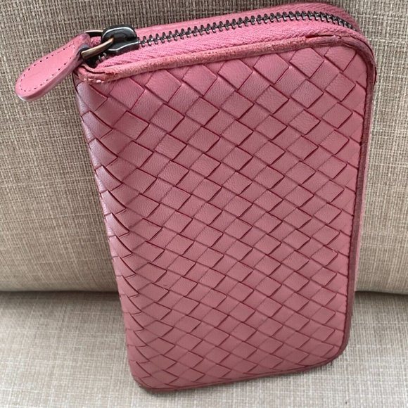 Bottega Veneta Wallet Intrecciato Lambskin Zippy Zip Around Clutch Purse Italy - Picture 2 of 11